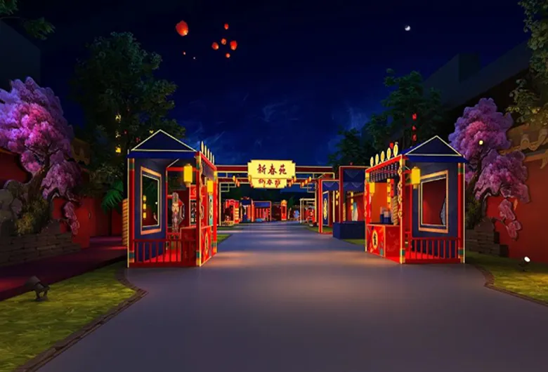 国潮风夜市街