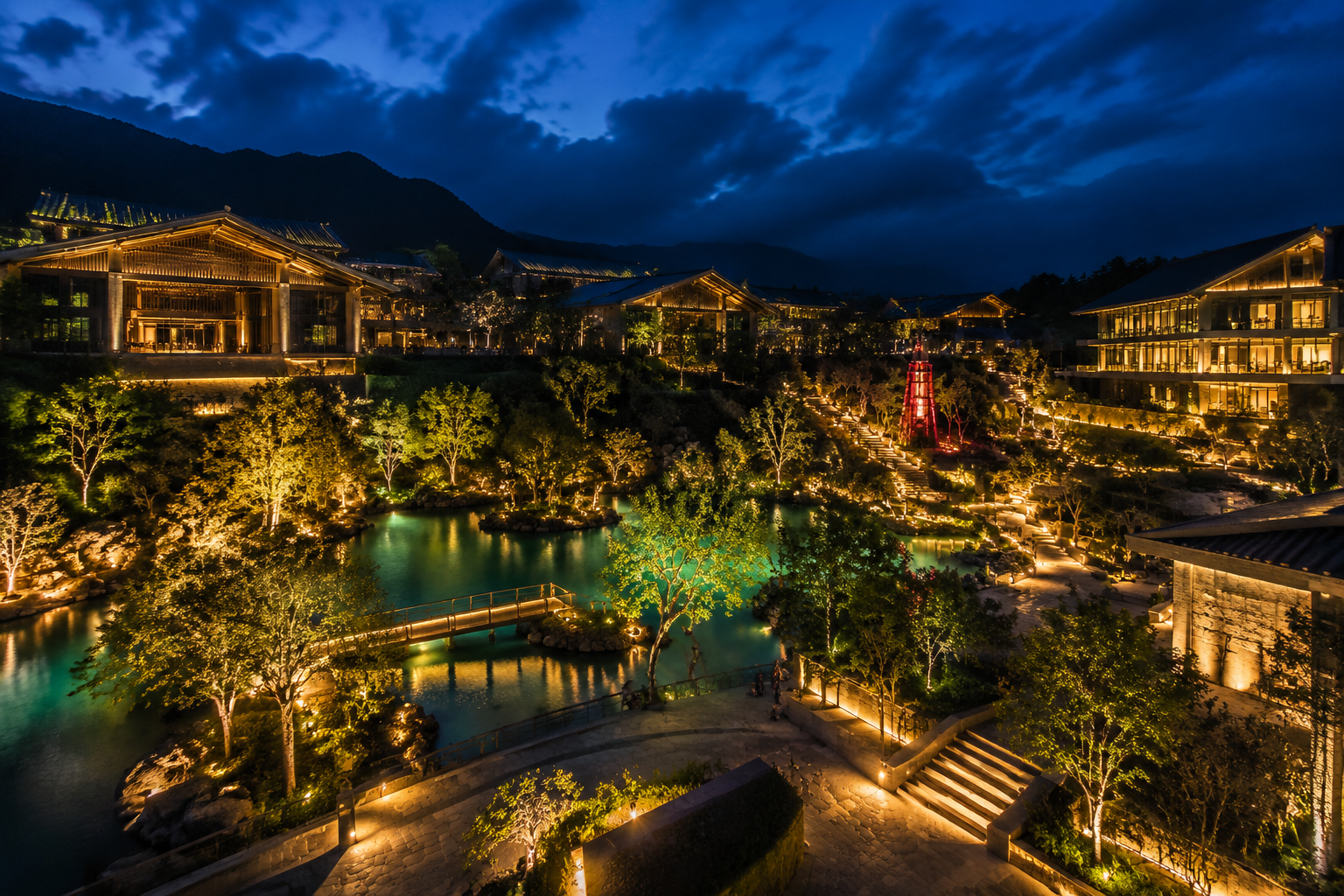 文旅景区与建筑群灯光亮化效果